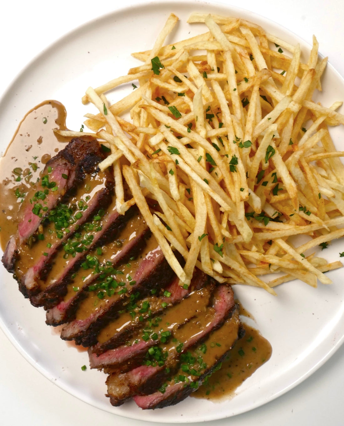 Steak Frites Au Poivre Sauce