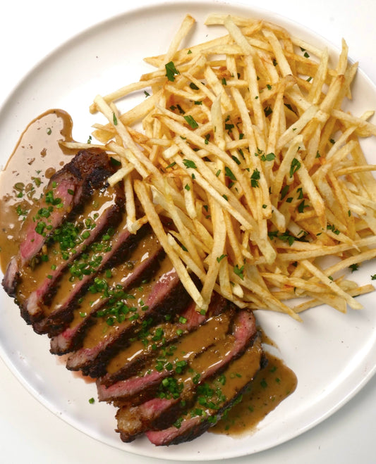 Steak Frites Au Poivre Sauce